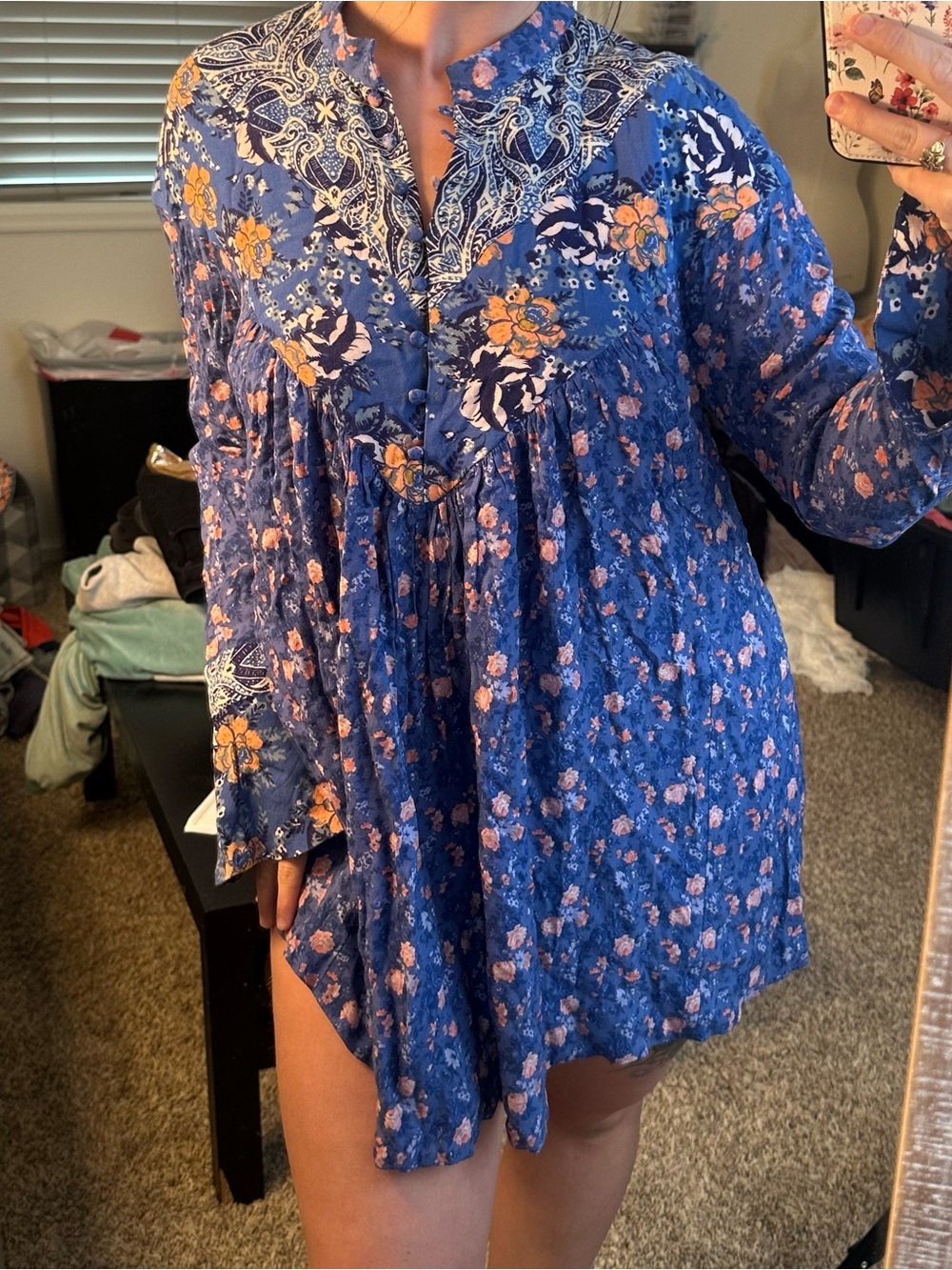 Free People Wildflower Fields Henley Tunic - Picture 1 of 4